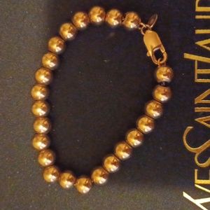 Rose gold plated ,925 sterling silver ,8 in.,bead bracelet!